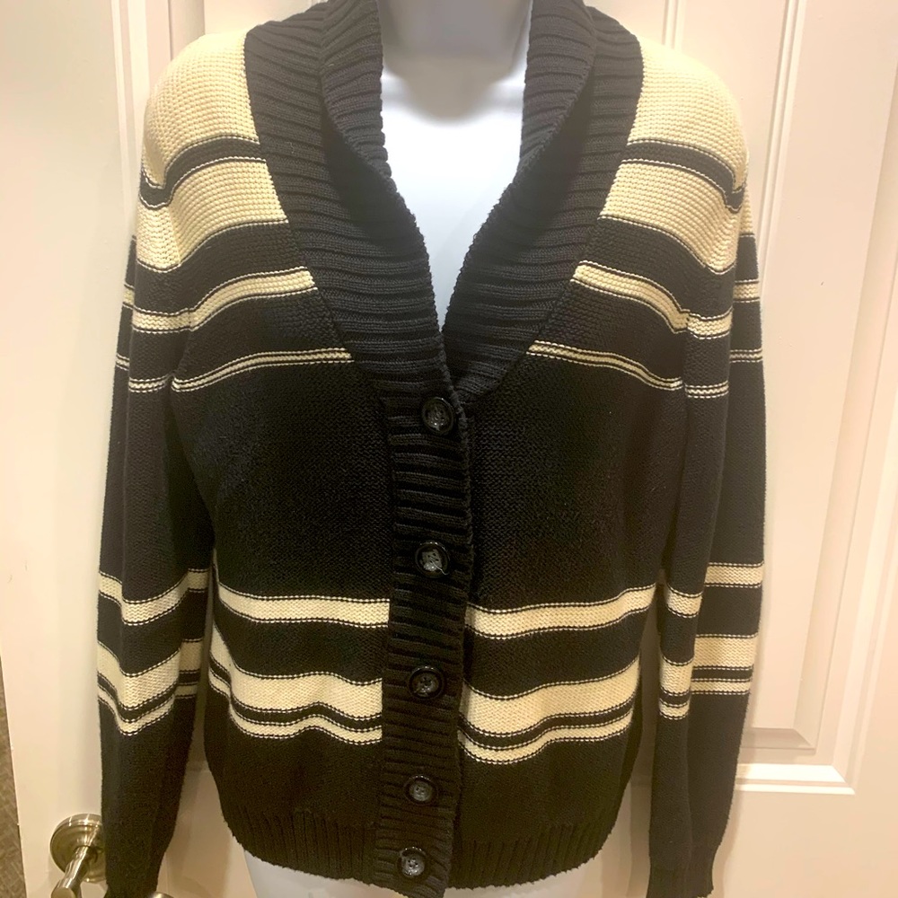 Charter Club knit button front sweater jacket, S